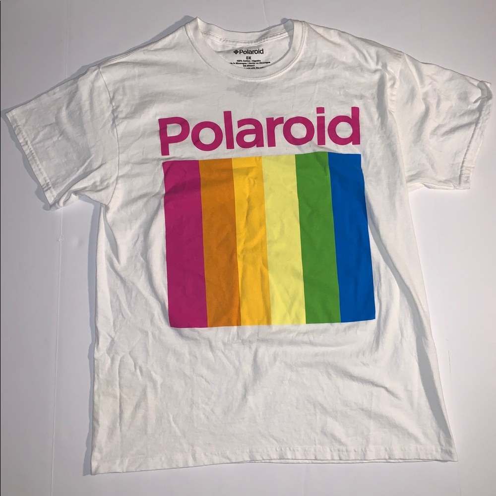 Polaroid T Shirt Rainbow Flag Vintage look sz 0X